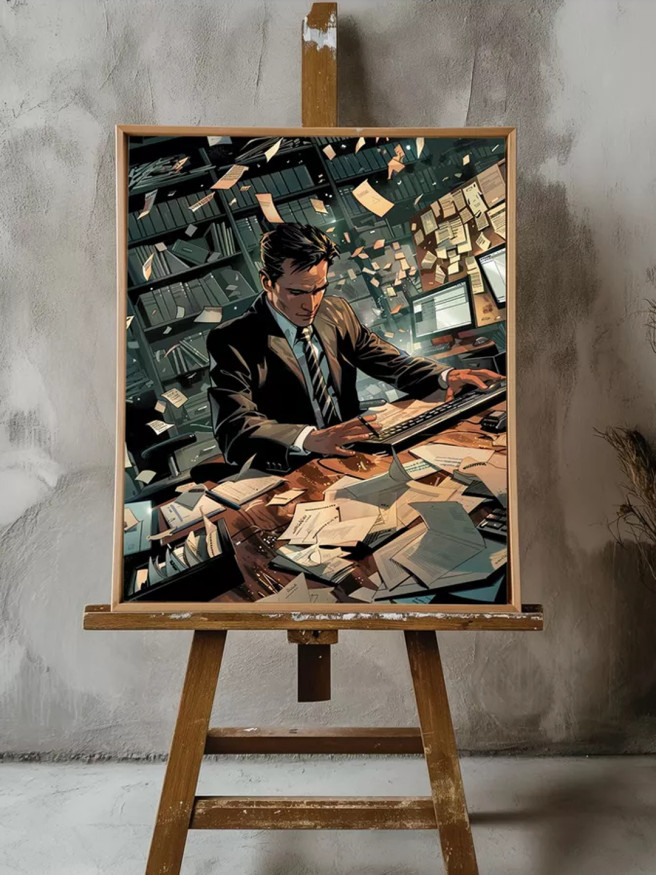 Постер на холсте &amp;quot;Офисный хаос и стресс&amp;quot;