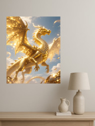 Holstga bosilgan poster "Oltin ajdar osmonlarda"