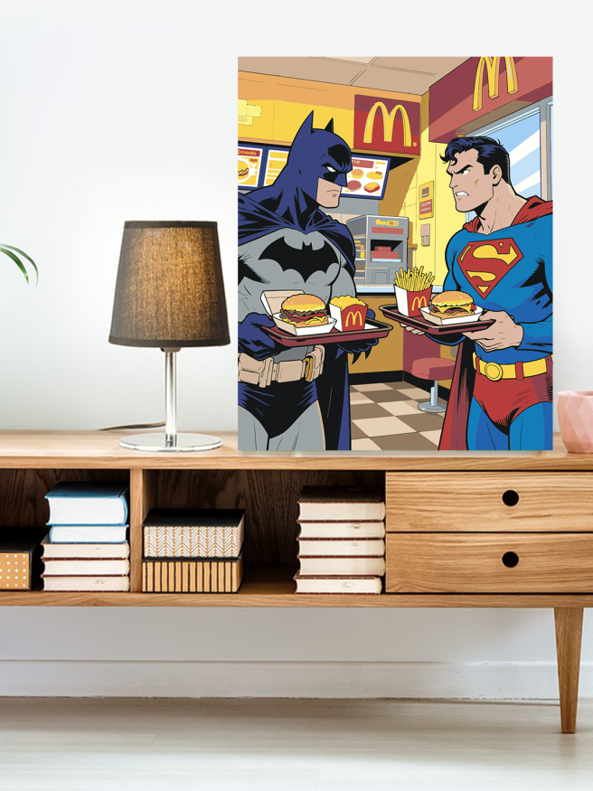 Raqamlar bo‘yicha rasm &amp;quot;Batman va Supermen: Burger jang&amp;quot;