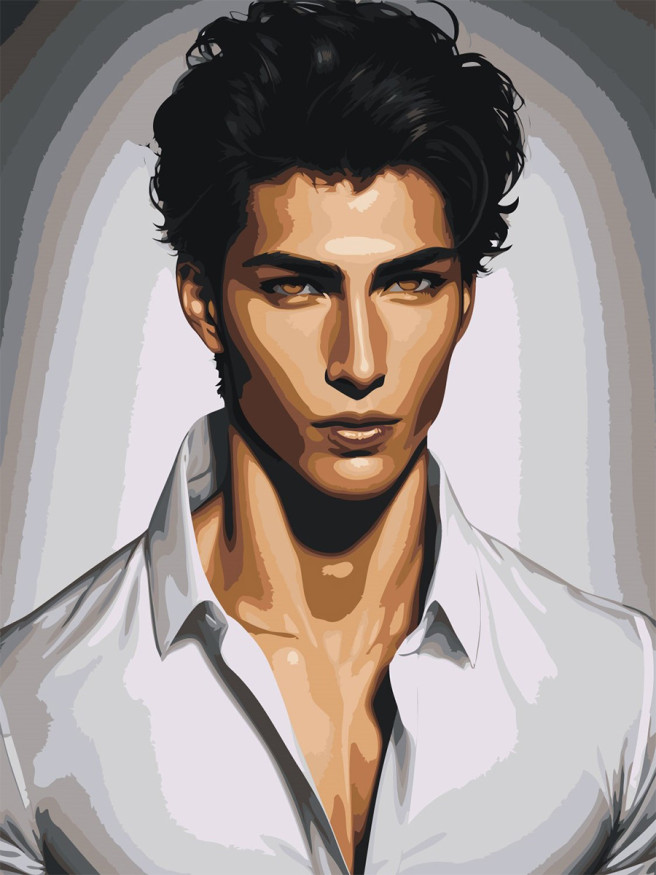 Raqamlar bo&amp;#039;yicha rasm &amp;quot;Maftunkor yigit&amp;quot;