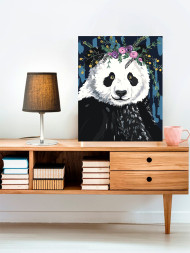 Raqamlar bo'yicha rasm "Gullardagi panda"