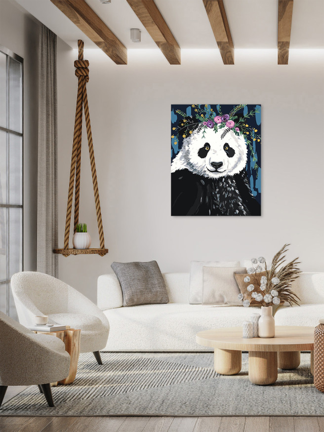 Raqamlar bo&amp;#039;yicha rasm &amp;quot;Gullardagi panda&amp;quot;