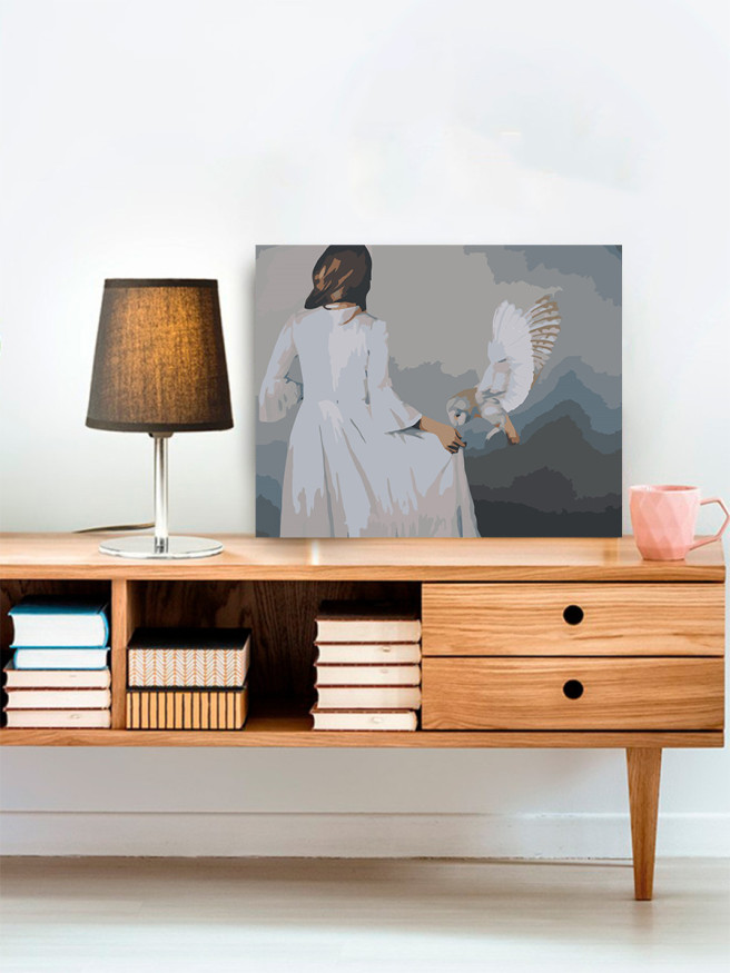 Raqamlar bo&amp;#039;yicha rasm &amp;quot;Qush bilan qiz&amp;quot;