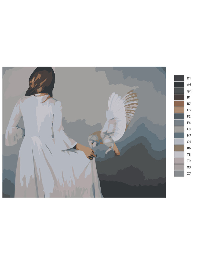 Raqamlar bo&amp;#039;yicha rasm &amp;quot;Qush bilan qiz&amp;quot;