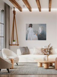 Raqamlar bo'yicha rasm "Qush bilan qiz"