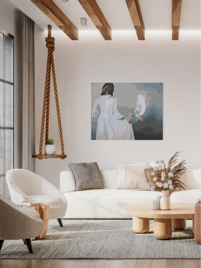 Raqamlar bo&amp;#039;yicha rasm &amp;quot;Qush bilan qiz&amp;quot;