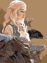 Raqamlar bo&#039;yicha rasm &quot;Daenerys Targaryen ajdarlar bilan&quot;