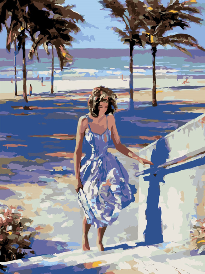 Картина по номерам &amp;quot;Женщина на пляже&amp;quot;