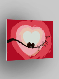Картина по номерам &amp;quot;Влюблённые птички&amp;quot;