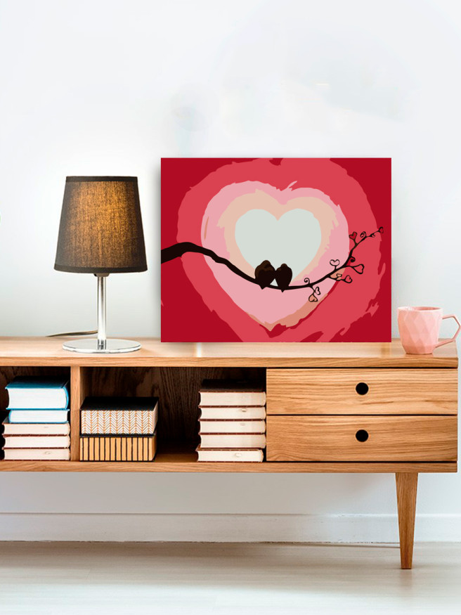 Картина по номерам &amp;quot;Влюблённые птички&amp;quot;