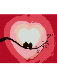 Картина по номерам &amp;quot;Влюблённые птички&amp;quot;