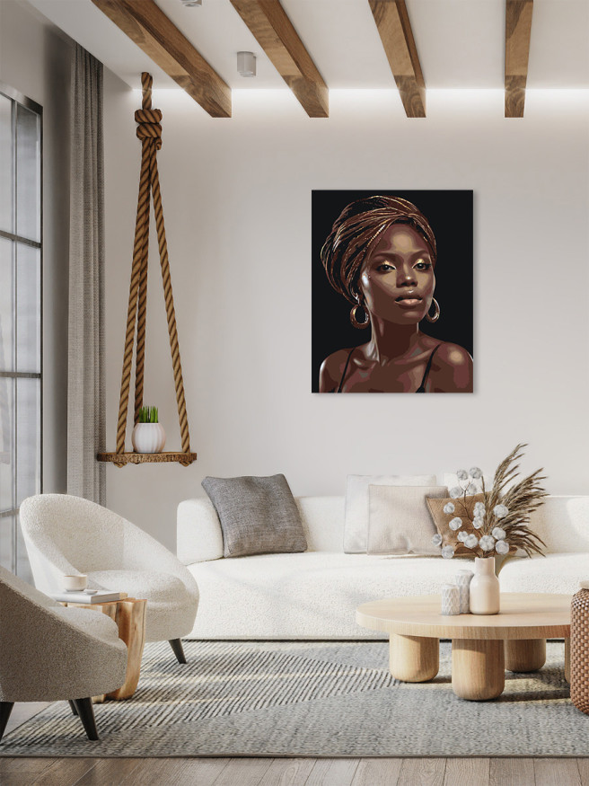 Raqamlar bo&amp;#039;yicha rasm &amp;quot;Sirg&amp;#039;ali qora tanli qiz&amp;quot;