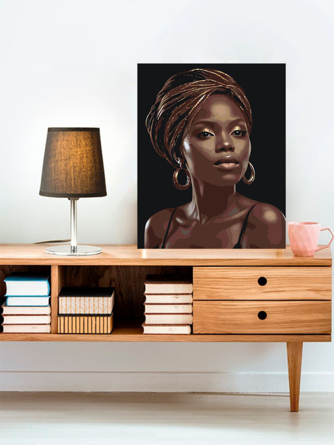 Raqamlar bo&amp;#039;yicha rasm &amp;quot;Sirg&amp;#039;ali qora tanli qiz&amp;quot;