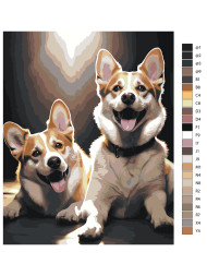 Raqamlar bo&#039;yicha rasm &quot;Bir juft it&quot;