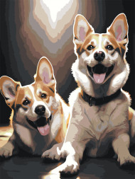 Raqamlar bo&#039;yicha rasm &quot;Bir juft it&quot;