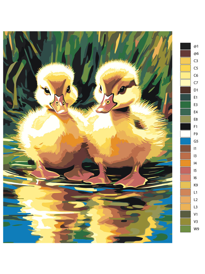 Raqamlar bo&amp;#039;yicha rasm &amp;quot;Suv bo&amp;#039;yida ikkita o&amp;#039;rdak&amp;quot;