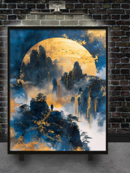 Постер на холсте &amp;quot;Путь к золотой луне&amp;quot;