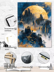 Постер на холсте &amp;quot;Путь к золотой луне&amp;quot;