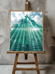 Постер на холсте &amp;quot;Стеклянный небоскрёб в небо&amp;quot;