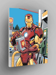 Картина по номерам &amp;quot;Железный человек на заправке&amp;quot;