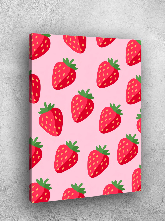 Holstga bosilgan poster &amp;quot;Yog‘ochli qulupnay naqshi&amp;quot;