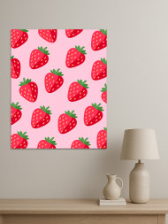 Holstga bosilgan poster &quot;Yog‘ochli qulupnay naqshi&quot;