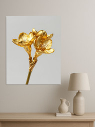 Постер на холсте &amp;quot;Золотые цветы фрезии&amp;quot;