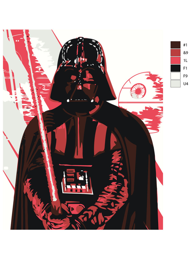 Fluorescent raqamlar bo&amp;#039;yicha rasm &amp;quot;Darth Vader&amp;quot;