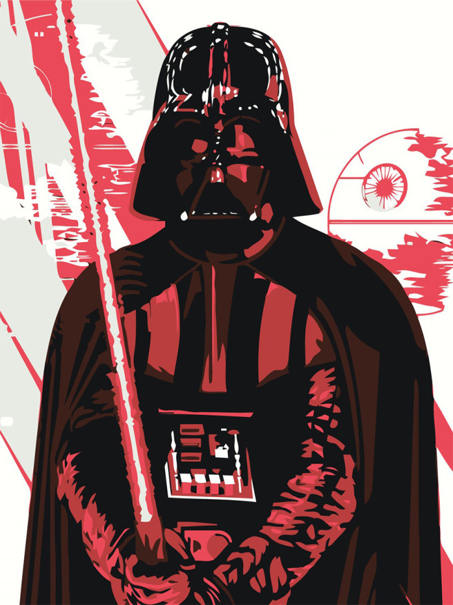 Fluorescent raqamlar bo&amp;#039;yicha rasm &amp;quot;Darth Vader&amp;quot;