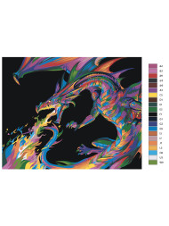 Raqamlar bo&#039;yicha rasm &quot;Ajdaho&quot;