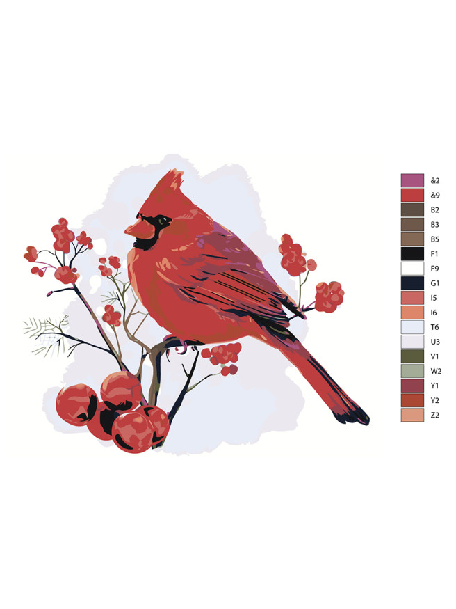 Картина по номерам &amp;quot;Птичка на ветке&amp;quot;