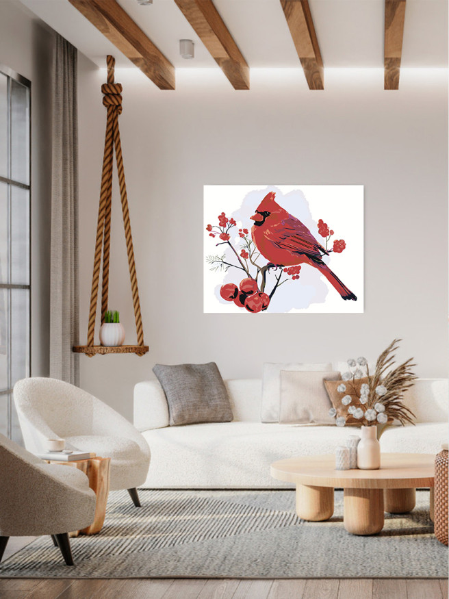 Картина по номерам &amp;quot;Птичка на ветке&amp;quot;