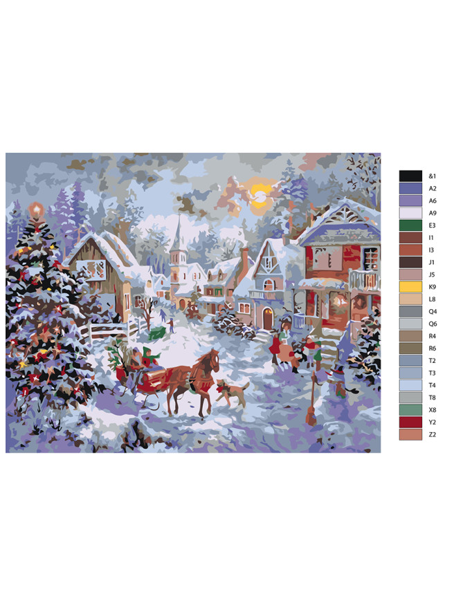 Картина по номерам &amp;quot;Деревня&amp;quot;