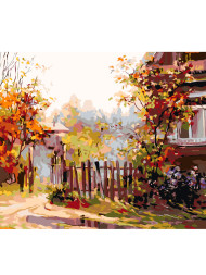 Картина по номерам &amp;quot;Осенний двор&amp;quot;