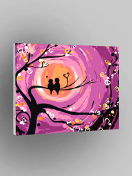 Картина по номерам &amp;quot;Влюблённые птички&amp;quot;