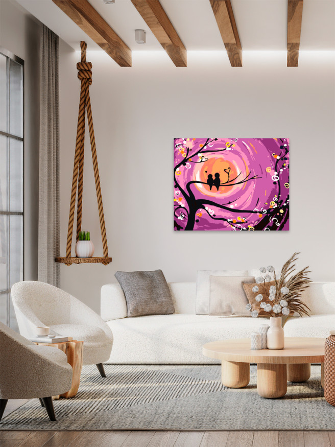 Картина по номерам &amp;quot;Влюблённые птички&amp;quot;