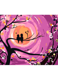 Картина по номерам &amp;quot;Влюблённые птички&amp;quot;