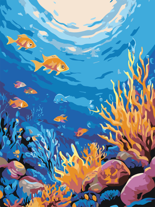 Raqamlar bo&amp;#039;yicha rasm &amp;quot;Suv osti hayoti&amp;quot;