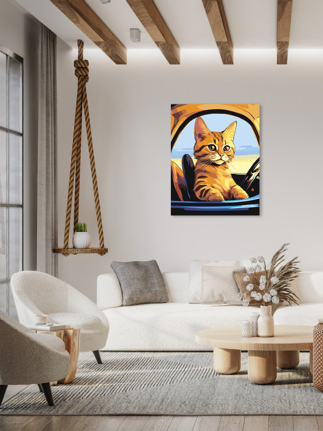 Raqamlar bo&amp;#039;yicha rasm &amp;quot;Mashinada mushuk&amp;quot;