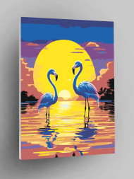 Raqamlar bo&#039;yicha rasm &quot;Flamingo juftligi&quot;