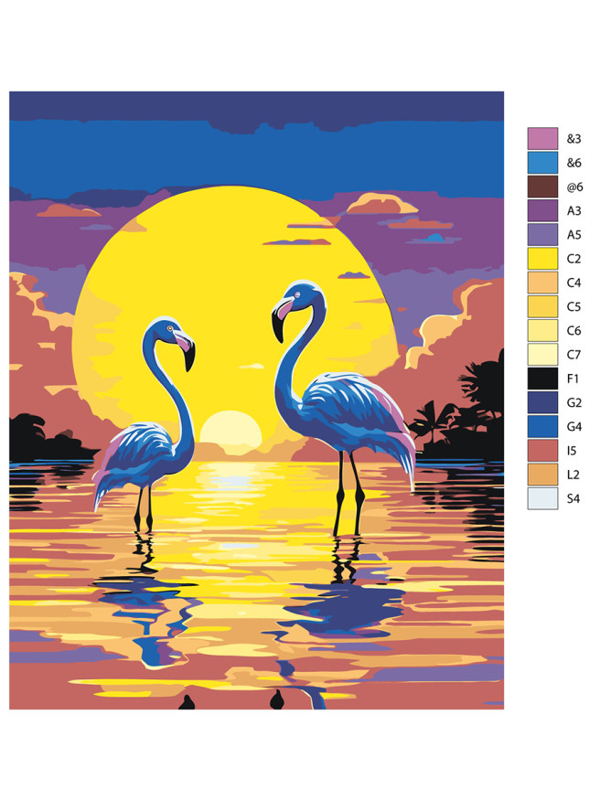 Картина по номерам &amp;quot;Пара фламинго&amp;quot;