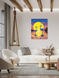 Raqamlar bo&#039;yicha rasm &quot;Flamingo juftligi&quot;