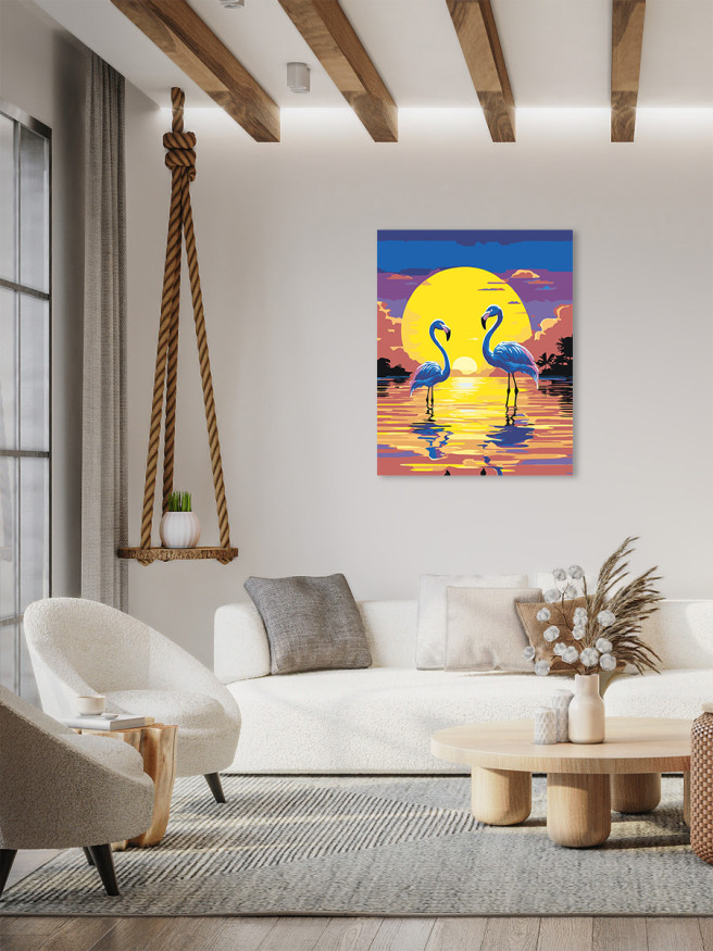 Картина по номерам &amp;quot;Пара фламинго&amp;quot;