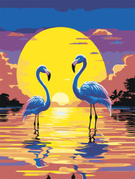 Raqamlar bo&#039;yicha rasm &quot;Flamingo juftligi&quot;