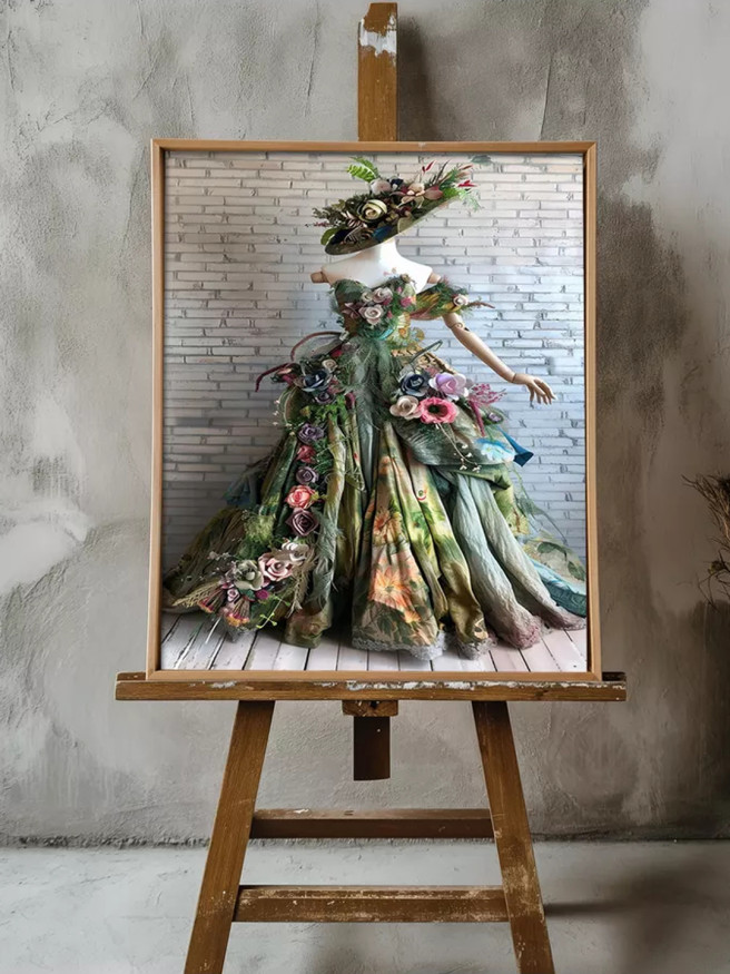 Holstga bosilgan poster &amp;quot;Tirik gullardan tikilgan libos&amp;quot;