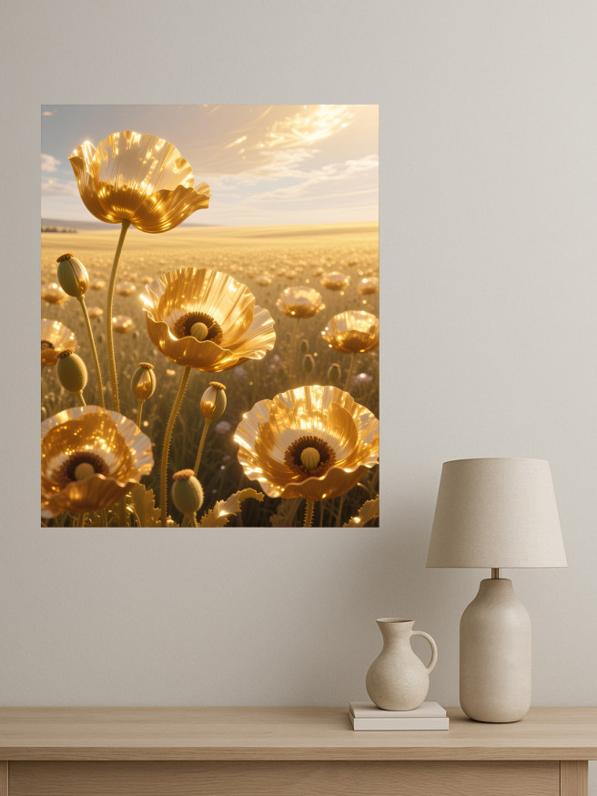 Holstga bosilgan poster &amp;quot;Oltin maklar botishda&amp;quot;