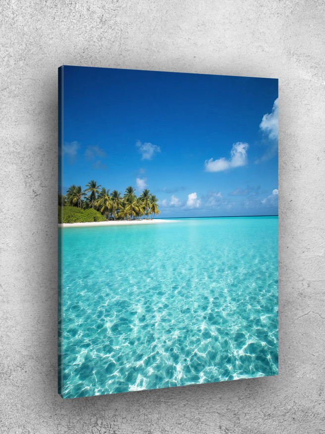 Постер на холсте &amp;quot;Лагуна с пальмами&amp;quot;