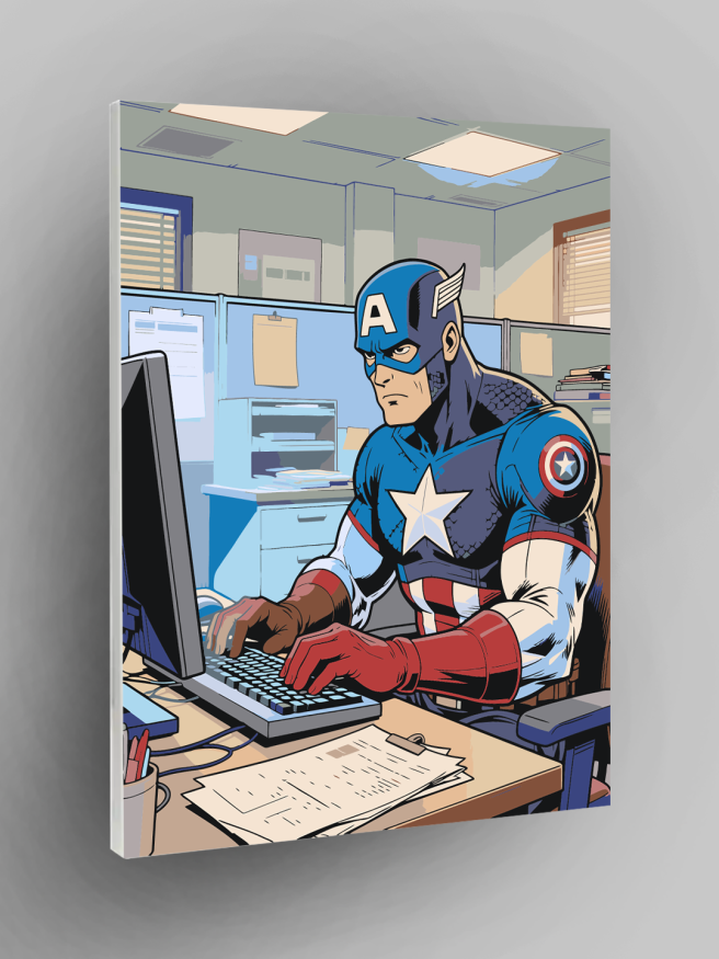 Raqamlar bo‘yicha rasm &amp;quot;Kapitan Amerika ofisda&amp;quot;
