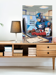 Картина по номерам &amp;quot;Капитан Америка в офисе&amp;quot;
