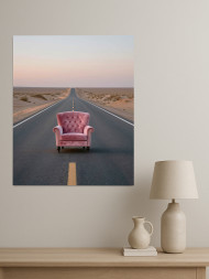 Постер на холсте &amp;quot;Кресло на пустынной дороге&amp;quot; 